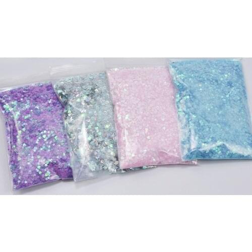 50g/bag Holographic Nail Glitter Powder Nail Art Pigment DIY Flake Mix Multi-Shaped Nail Art Decoration Dust Gel Manicure Squins