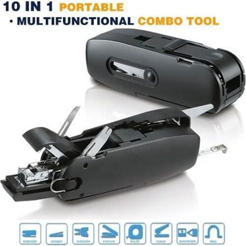 10 in 1 Portable Multifunctional Combo Tool School Office Supply Student Portable Stapler Tool Set Dropshipping