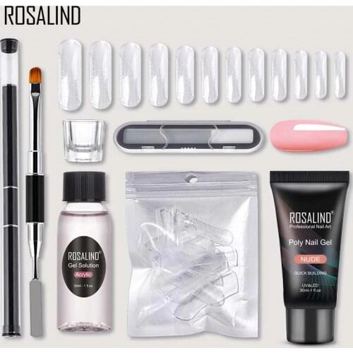 ROSALIND Poly Nail Gel Kit Of Nail Kit Professional Set Art Design Decorations Poly Extension Gel Kit For Poly Nail Gel Kit