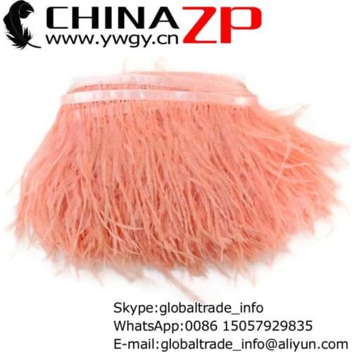 Manufacturer in CHINAZP Factory 20yards/lot Top Quality Dyed Peach Pink Ostrich Feather Trim Fringe