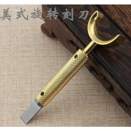 High Quality 90mm Pure Copper Adjustable DIY Manual Rotary Tools Leather Carving Swivel Knife Blade Tools Leather tools