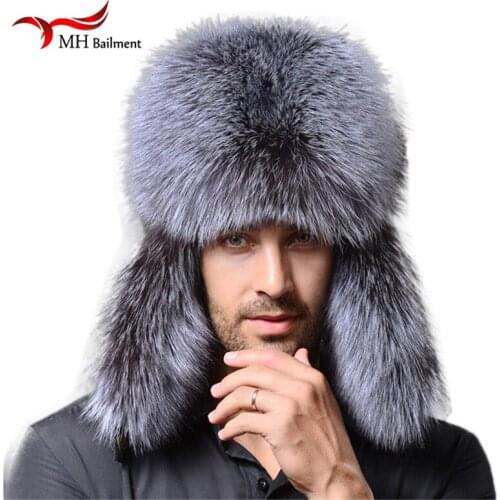 Men winter fur hat genuine leather bomer fur hat for men ear protect raccoon fur cap thick warm good quality winter hat M#1