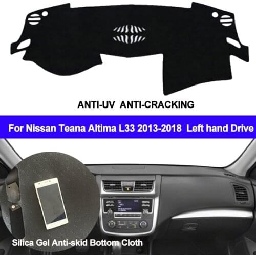 TAIJS Car Dashboard Cover Silicone Non-Slip For Nissan Teana Altima L33 2013 2014 2015 2016 2017 2018 Dash Mat Carpet ANti-UV