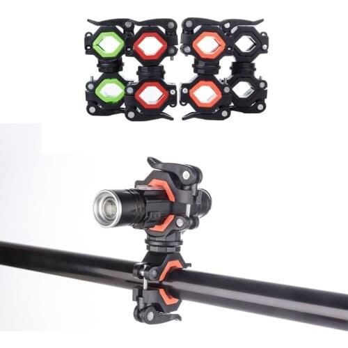 Universal Bicycle 360° Rotation Clip Clamp Flashlight Mount Holder LED Light Mounting Holder for Flashlight Cycling Dropship