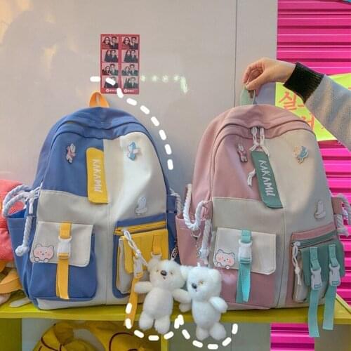 Large Capacity Cute Backpack Woman 2021 Ins Schoolbag for Teens Female Korean Harajuku High School Students Backpack Ladies 50