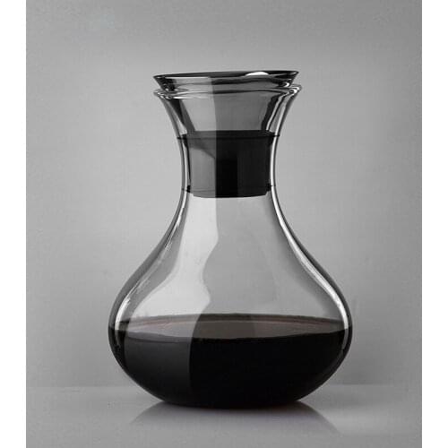 Wholesale hand blown decanter high borosilicate red wine bottle glass flask heat resistant juice decanter custom