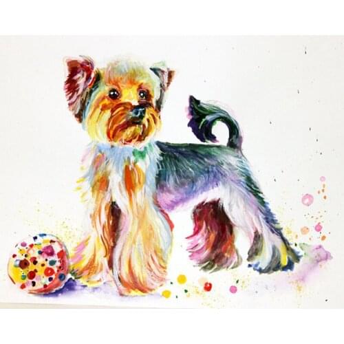 Yumeart 5D DIY Diamond Embroidery Dog Diamond Painting Watercolor Chihuahua Dog Full Square Mosaic Rhinestones Hobbies Crafts