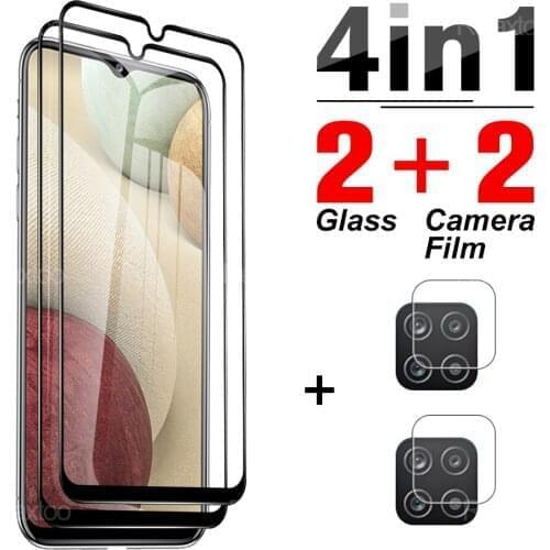 4-in-1 Cover Tempered Glass For Samsung Galaxy A 01 A 12 Protector For Samsung Galaxy A21 A21s A40 A41 Global Version Lens Film