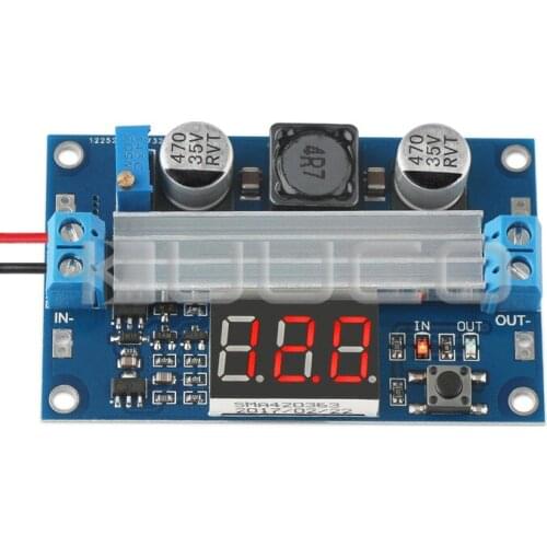100W Power Supply Module DC 3~35V to 3.5~35V 6A Adjustable Voltage Regulator DC 12V 24V Adapter/Driver Module with Voltmeter