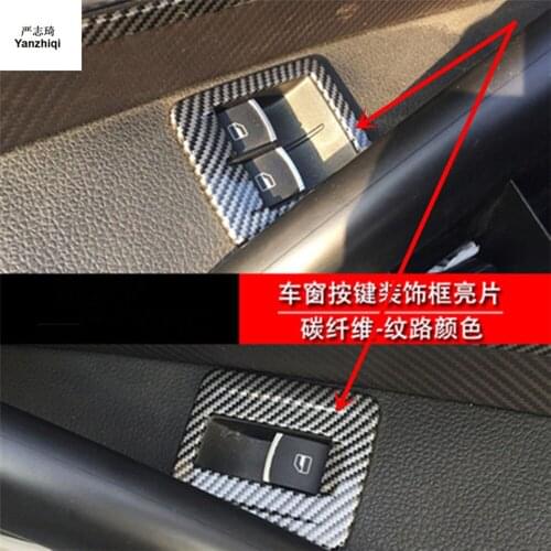 2pcs/lot Car stickers carbon fiber ABS material Window lift panel decoration cover for 2009-2016 Volkswagen VW Scirocco