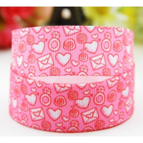 22mm 25mm 38mm 75mm Ruban satin Valentines Day Cartoon Character printed Grosgrain Ribbon party decoration 10 Yards X-01682
