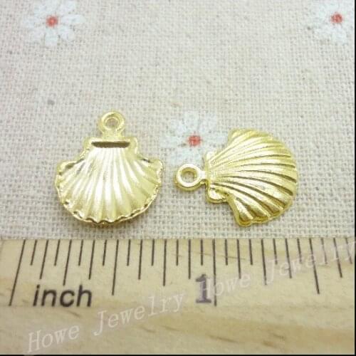 26pcs Charms Shell Pendant Gold color Zinc Alloy Fit Bracelet Necklace DIY Metal Jewelry Findings