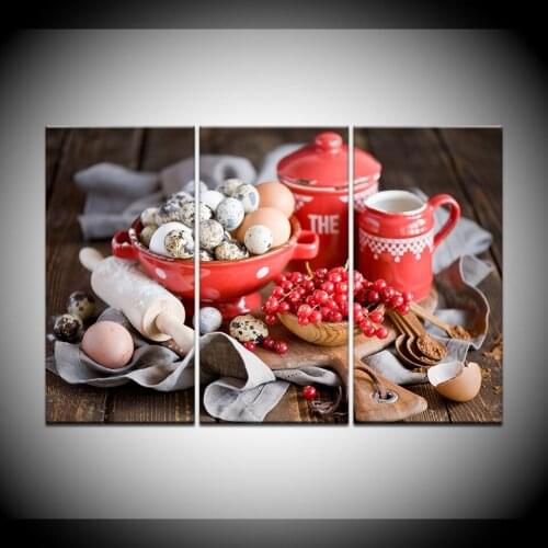 3panel Framed Spray Oil Painting Decoration Artistic Print Painting On Canvas HD Printed Home Decor Wall Art pictures Foods Eggs