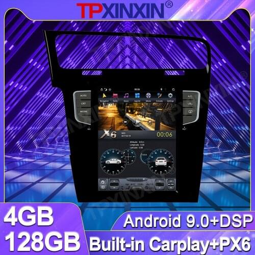 4+128G For VW Golf 7 2013-2016 Android Tesla Radio GPS Navigation bluetooth Multimedia Player Auto Stereo Wireless Carplay PX6
