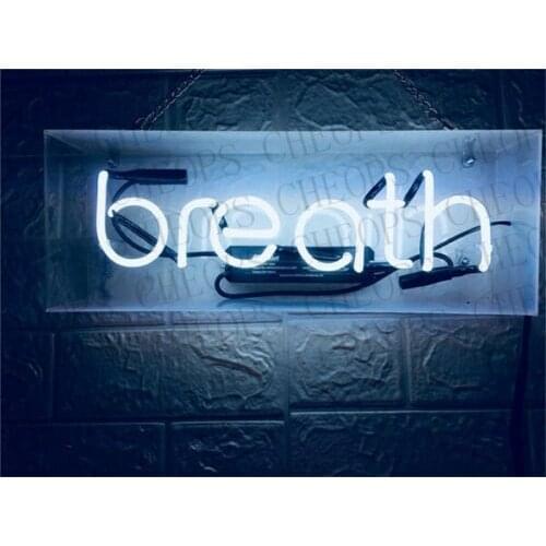 Breath Acrylic Box Gift Neon Signs Real Glass Tube Beer Bar Pub Bedroom Wall Homeroom Girlsroom Party Decor Lamp 14"x5"