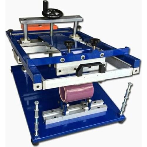 CE Manual curve screen printer machinefor bottles cups mugs tubes pens