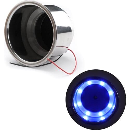 Areyourshop 8 LED Blue Stainless Steel Cup Drink Holder 12V Marine Boat Car Truck RV Boat Accessories Parts