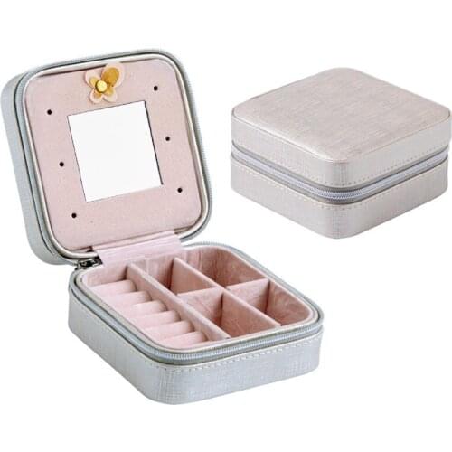 Pu Jewel Case INS Portable Jewelry Storage Box Ear Studs Earrings Jewelry Storage Bag Jewelry Box storage box organizer
