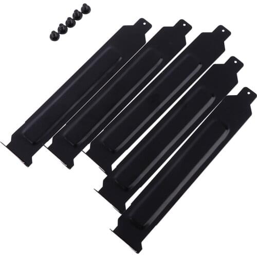 5pcs/lot Black Hard Steel PCI Slot Covers Bracket w/ Screws, Full Profile Expansion Dust Filter Blanking Plate for PCI