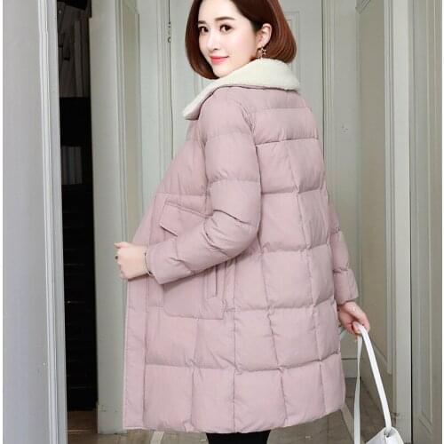 KMETRAM Winter Woman Coats 2020 Lamb Fur Collar Parka Women Jacket Korean Long Coat Female Down Cotton Casaco Feminino MY3410