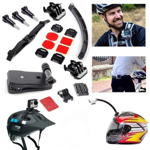 Bicycle Autocycle Kit Belt Clip+Helmet Strap Mount for Gopro Hero 6 5 4 3+ accessories
