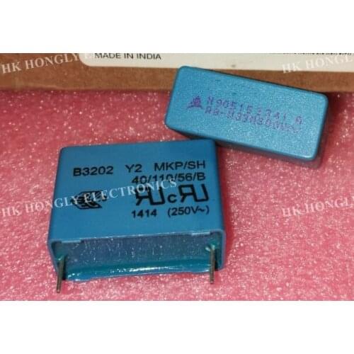 10PCS B3202 Y2 MKP/SH U33 U47 M 0.33UF 0.47UF 330nF 470nF 300VAC P=27.5mm FILM CAPACITOR