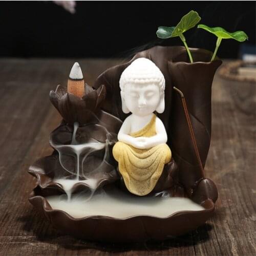 The Little Monk Censer Creative Home Decor Small Buddha Incense Holder Backflow Incense Burner Use In Home Office Teahouse