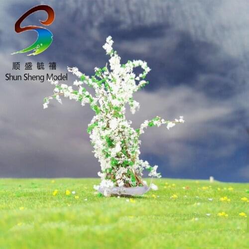 DIY Model Design For Grass Model Flower White And Green Color 11 H:5cm