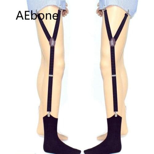 AEbone Shirt Suspenders for Men 3 Clip Shirt Stays Shirt Garter Uniform Holder Black Dot Suspenders for Shirt Sus51