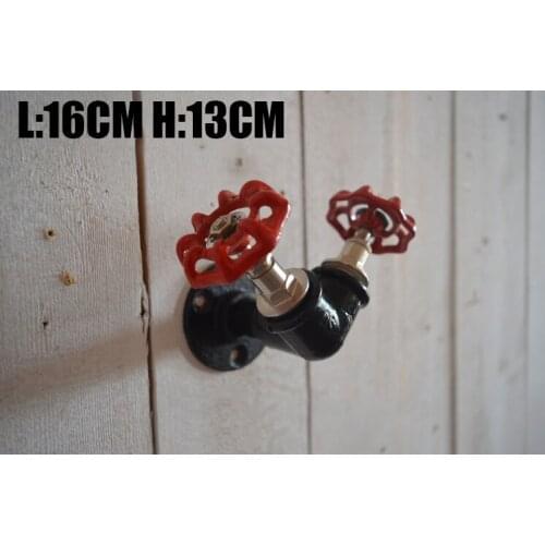 Industrial style 1 piece Retro Cast Iron Pipe Hook With Flange Double valve hook Clothe Industry Style Pipe Valve Hook