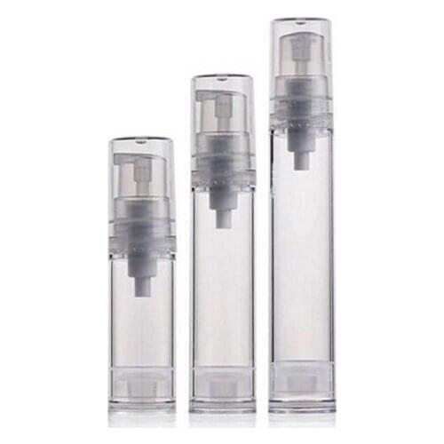 10ML Clear Airless Pump Bottle-Empty Refillable Airless Vacuum Pump Cream Lotion Plastic Bottle for Cosmetic Make-up