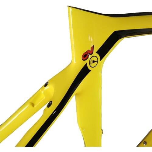 Yellow Color With Black Logo Carbon Road Bike Frames XR4 Frame Bicycle Frameset With Fork+Seatpost+Headset+Clamp Concept C60 C64