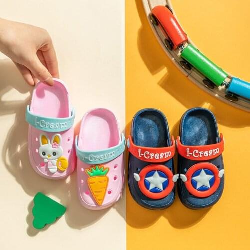 Baby toddler shoes summer baby sandals cartoon shoes slippers boys and girls non-slip soft-soled beach shoes waterproof and brea