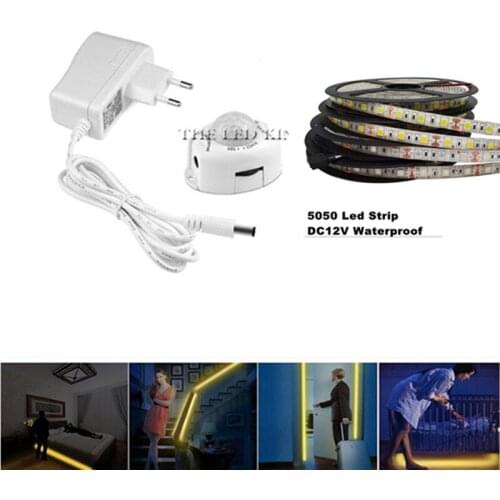 LED Night Light Strip Smart Turn ON OFF fita de led luz waterproof SMD2835 bandeau led Bedroom pir motion sensor LED Strip Light