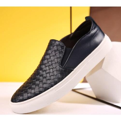 Men Casual Shoes Fashion Sneakers Breathable Soft Walking Footwear Slip-on Loafers Business Genuine Leather Lazy Shoes