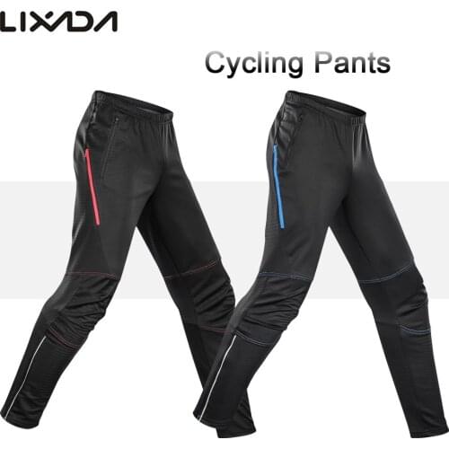 Lixada Cycling Pants Thermal Fleece Windproof Winter Bike Riding Running Pants Trousers Mens Waterproof Clothing Sportswear