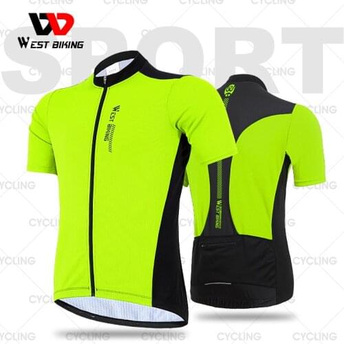 WEST BIKING Professional Cycling Jersey Summer Breathable Bicycle Team Racing Cycling Shirts Men Short Sleeve Bicycle Jersey
