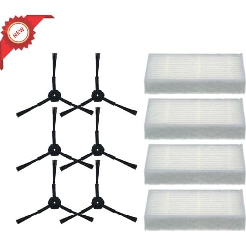 6pcs side brush+4pcs filter Hepa for Ariete Briciola 2711 2712 2713 2717 ROBOT HOFER Cleaner parts accessories