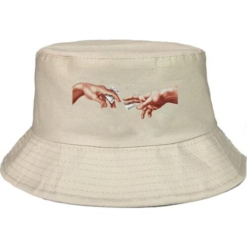 Michelangelo Hands Bucket Hat men Cotton Fishing Hunting Cap Outdoor Beach Fisherman Panama Womens Bucket Hat