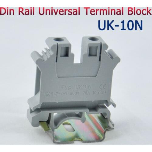 10pcs UK-10N DIN Rail Universal Terminal Blocks Screw Type UK10N Phoenix Type High Quality