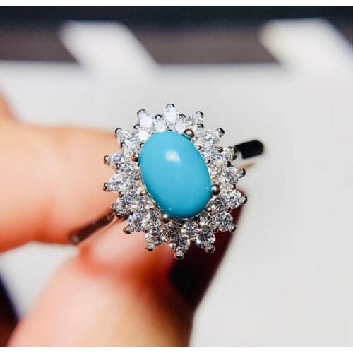 100% Natural and Real Turquoise Ring 925 sterling silver Wholesales Fine jewelry