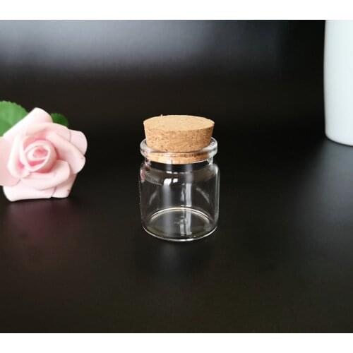 12Pcs/Lot 20ml 37x40mm Boro. Glass Wishing Bottle with Cork Stoppers Storage Jars Decoration Vials FOR Packing Bottles DIY Gift
