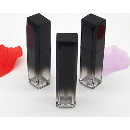 4.5ml High-grade Plastic Empty Bottle Gradient Square Lip Gloss Tube Glaze Black Cover Scrub Fashionable Make Up Container