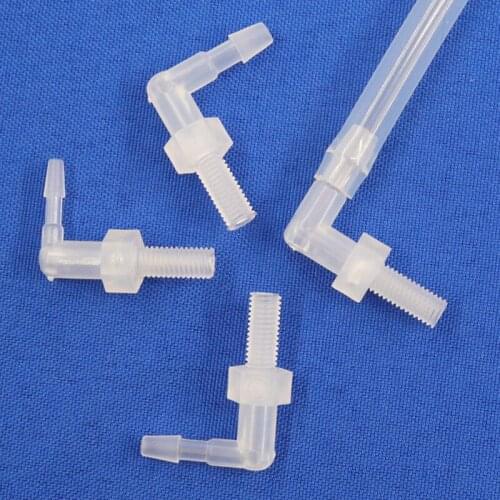 5~50pcs M5 To 2.4~4.8mm Food Grade PP Plastic Pagoda Elbow Connector Aquarium Tank Fittings Micro Irrigation Water Hose Joints