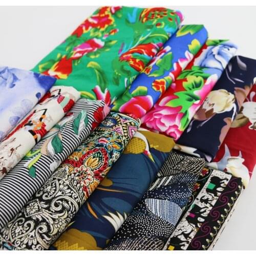 50cm*145cm 100% rayon soft pajamas fabric spring and summer dress fabric cotton cloth material peony ethic print viscose