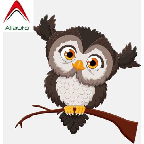 Aliauto High Quality Color Car Sticker Cute Owl on A Tree Branch PVC Reflective Decals for Laptop Trunk Guitar,13cm*13cm