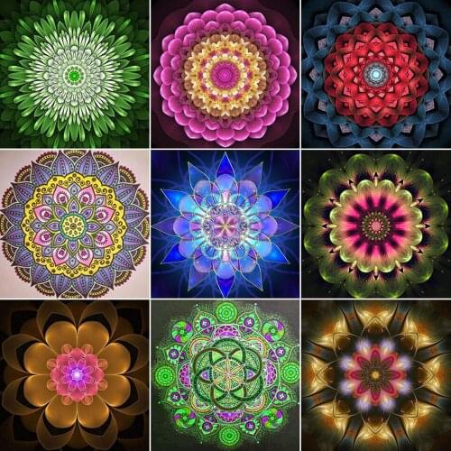 5D Diy Diamond Painting Flower Mandala Abstract Cross Stitch Kit Full Drill Embroidery Mosaic Religious Icons Home Decoration