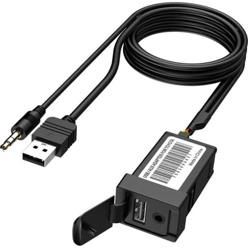 CHELINK 5V 2.1A AUX USB Car Charger With USB and Cable 3.5mm Jack Audio Adapter Charging For IPhone iPad Samsung For TOYOTA