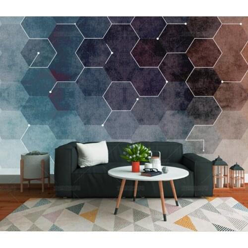 Bacal papel de pared Custom wallpaper fashion 3d photo mural обои stereo geometric abstract blue polygon background wallpaper