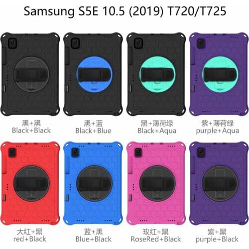 Cover For Samsung Galaxy Tab S5e 10.5 T720 T725 SM-T720 SM-T725 Tablet Case Shockproof Silicon Funda Hand Shoulder Strap+pen